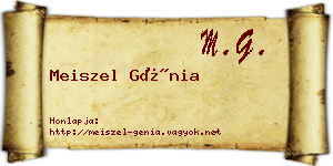 Meiszel Génia névjegykártya